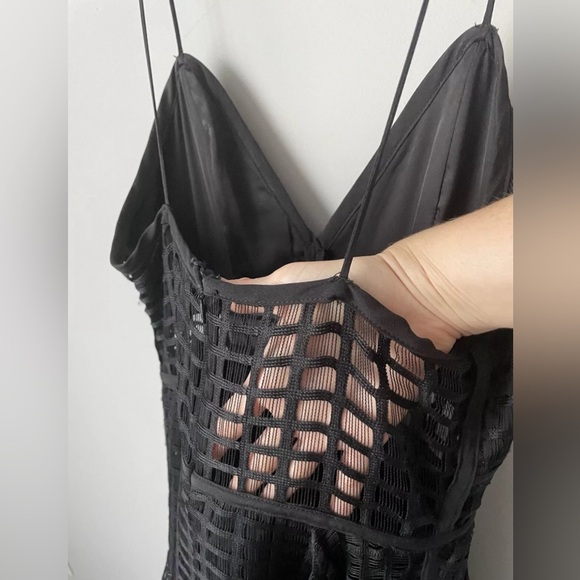 NBD Revolve Cocktail Dress in Black Semi Sheer Mesh Ruffle Sleeveless Gown S EUC - Picture 6 of 15